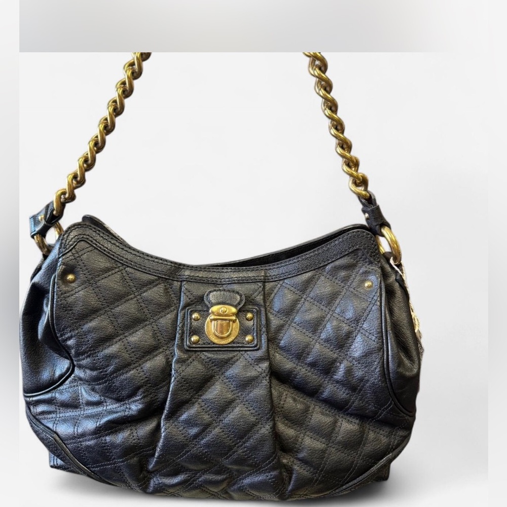 Black Quilted Leather Shoulder Bag